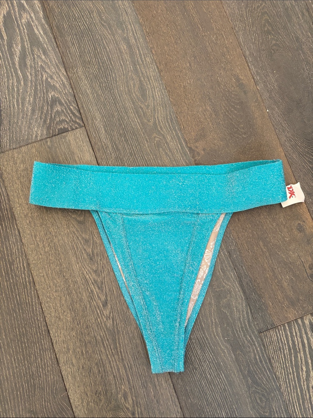 Free People Shimmer Teal Bikini Bottoms